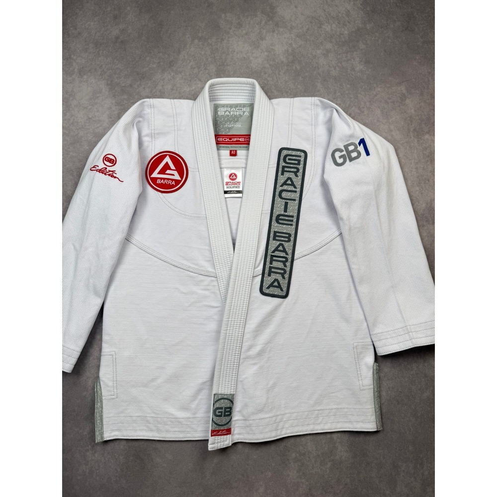 Gracie Barra Equipe GB Edition BJJ Gi Top White Adult Sz A0 Brazilian Jiu Jitsu